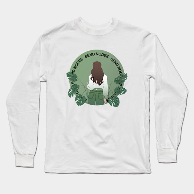 Send Nodes Plant Girl Long Sleeve T-Shirt by BigBoyPlants